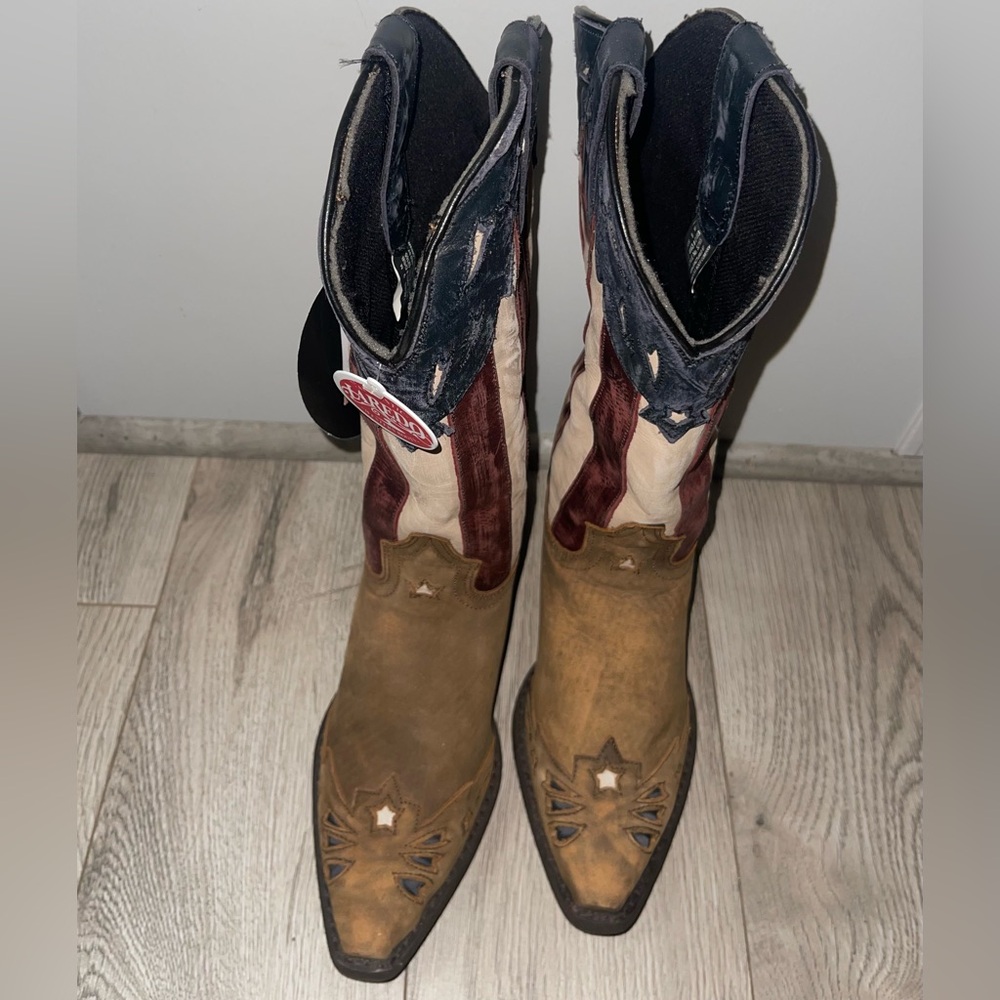 Laredo Women's Keyes Stars And Stripes Leather Boot - Picture 2 of 9